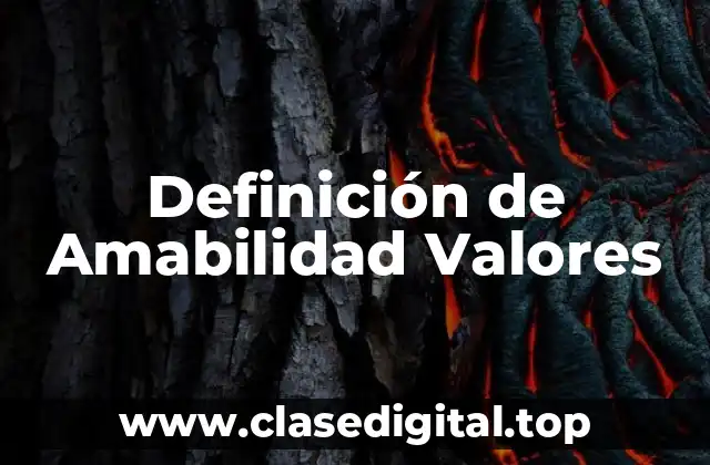 Definición de Amabilidad Valores