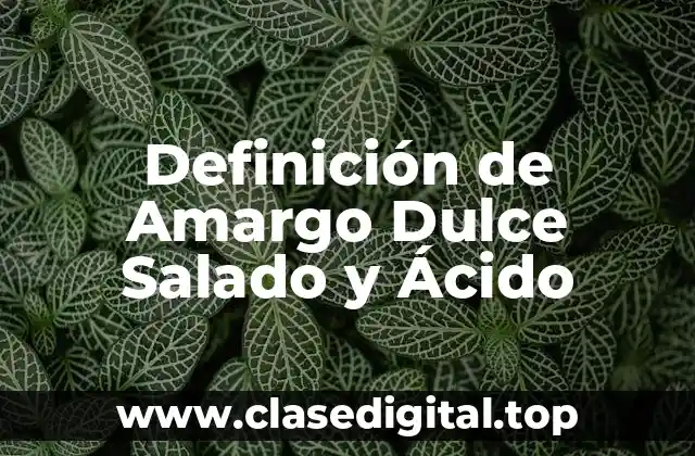 Definición de Amargo Dulce Salado y Ácido