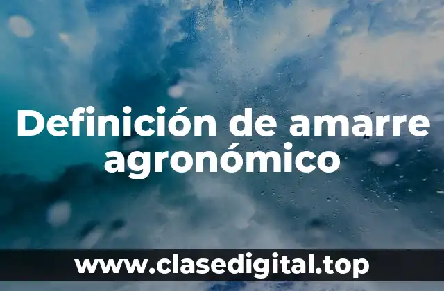 Definición de amarre agronómico