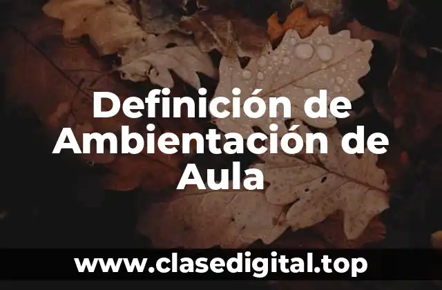 Definición de Ambientación de Aula