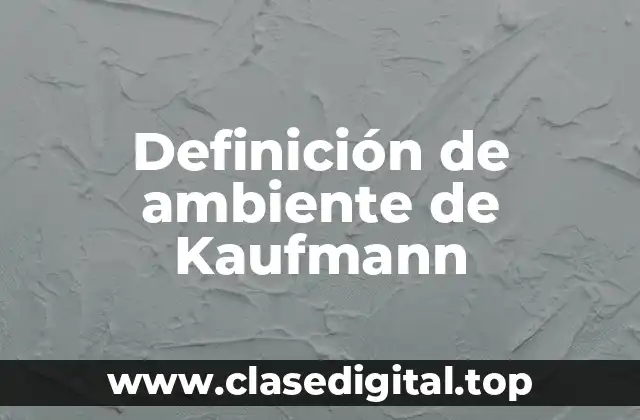 Definición de ambiente de Kaufmann