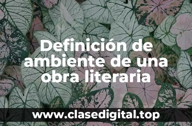 Definición de ambiente de una obra literaria