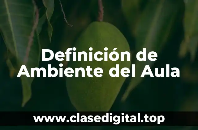 Definición de Ambiente del Aula