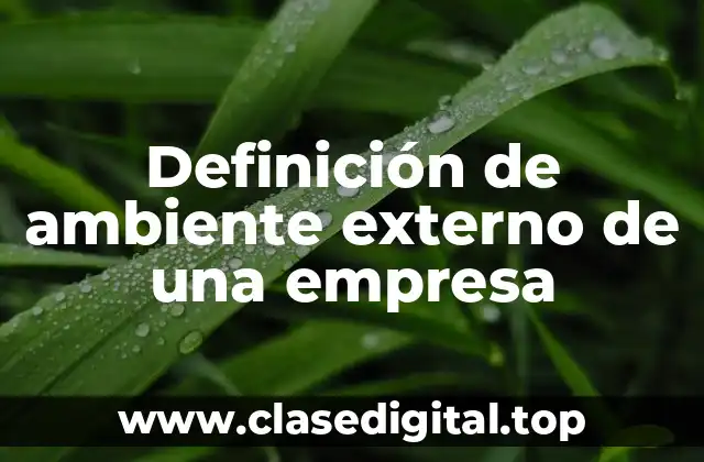 Definición de ambiente externo de una empresa