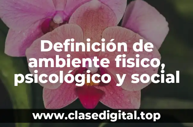 Definición de ambiente fisico, psicológico y social