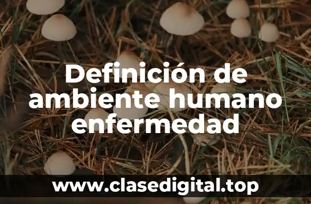 Definición técnica de ambiente humano enfermedad