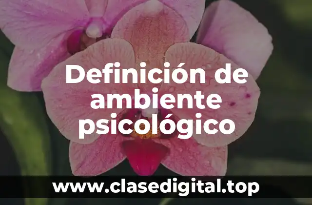 Definición de ambiente psicológico