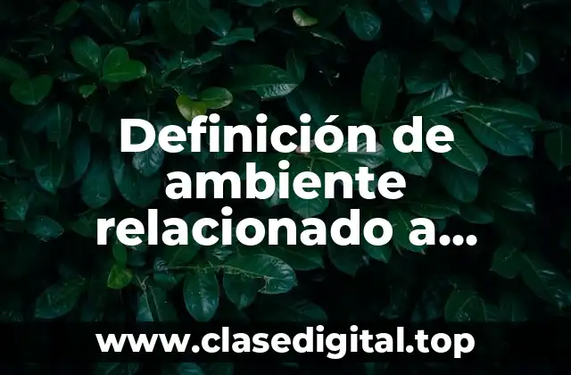 Definición de ambiente relacionado a calidad