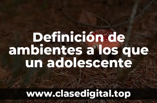 Ejemplos de ambientes a los que un adolescente