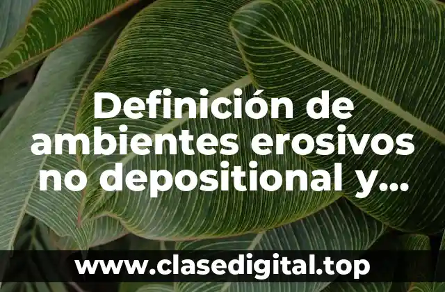 Definición de ambientes erosivos no depositional y depositional