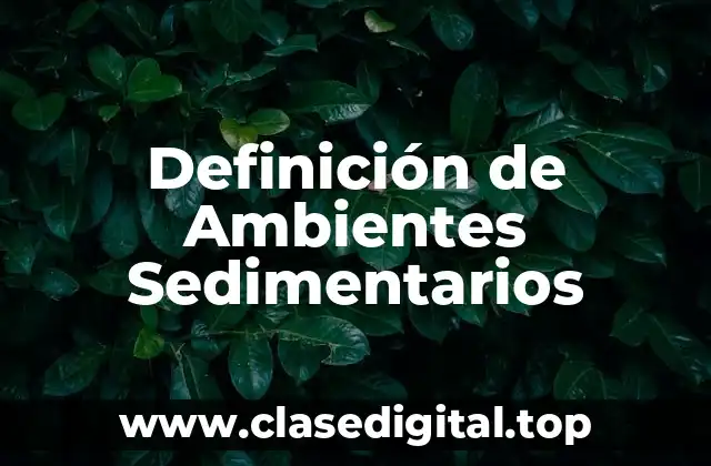 Definición de Ambientes Sedimentarios