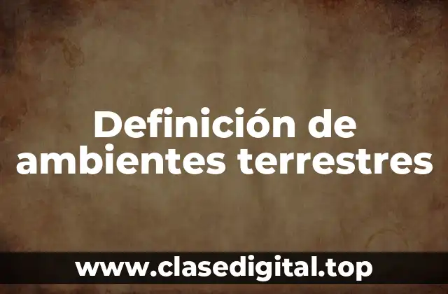 Definición de ambientes terrestres