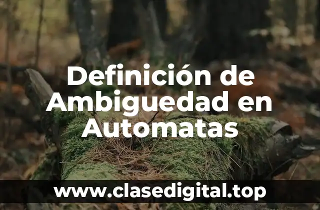 Definición de Ambiguedad en Automatas