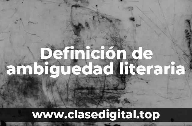 Definición de ambiguedad literaria