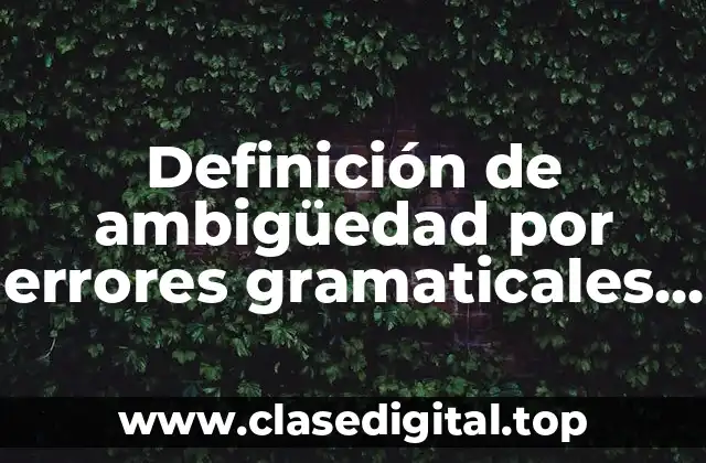 Definición de ambigüedad por errores gramaticales anfibología