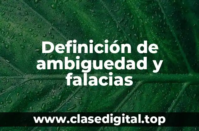 Definición de ambiguedad y falacias