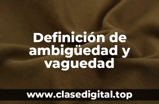 Ejemplos de ambigüedad y vaguedad