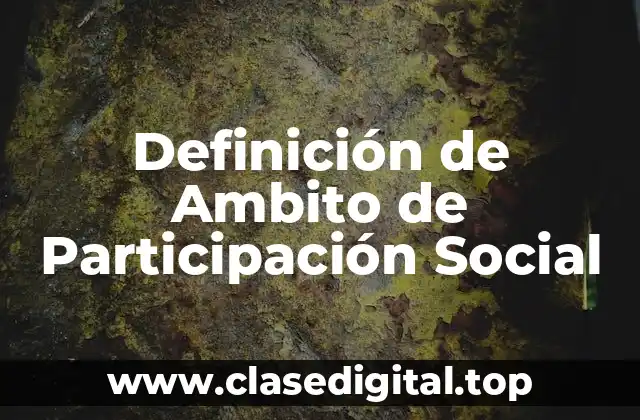 Definición de Ambito de Participación Social