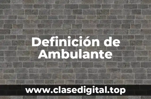 Definición de Ambulante