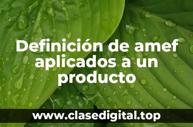 Definición de amef aplicados a un producto