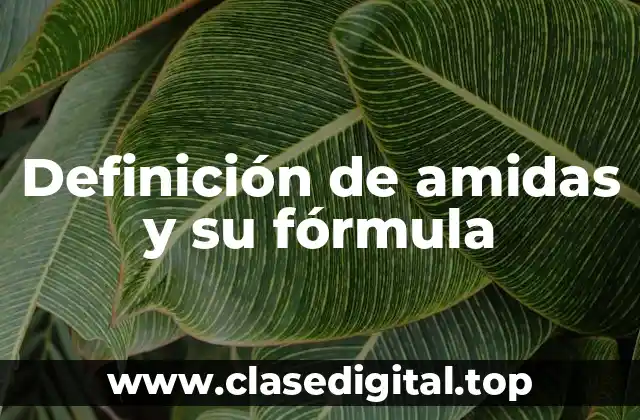 Definición de amidas y su fórmula