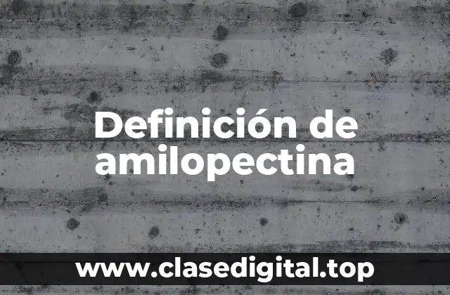 Definición de amilopectina