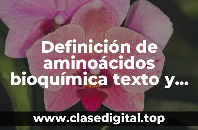 Definición de aminoácidos bioquímica texto y atlas