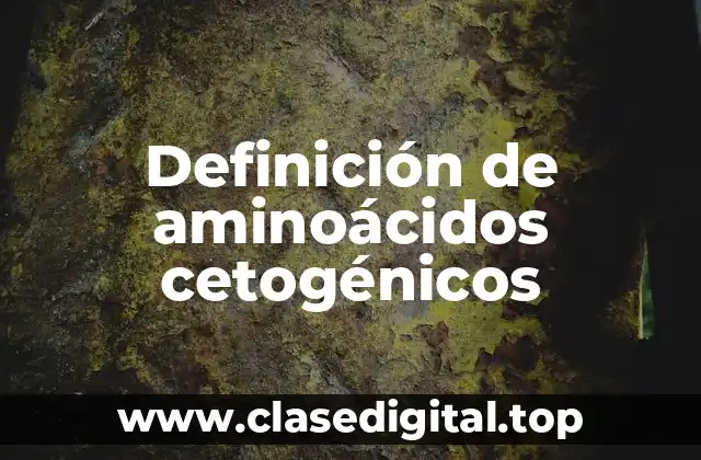 Definición de aminoácidos cetogénicos