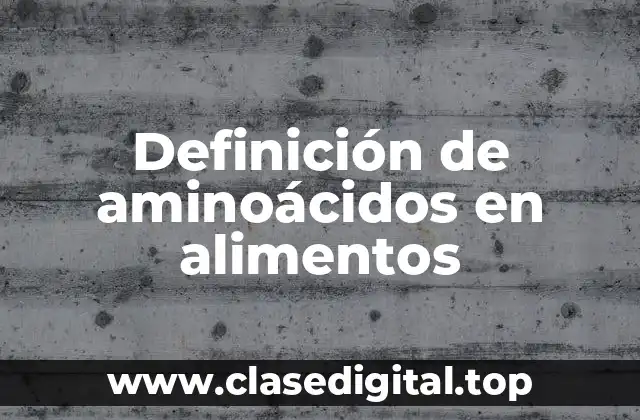 Definición de aminoácidos en alimentos