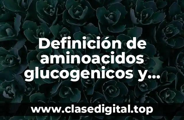 Definición de aminoacidos glucogenicos y cetogenicos