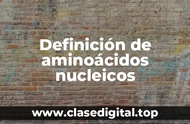 Definición de aminoácidos nucleicos