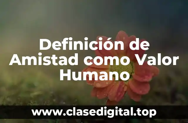 Definición de Amistad como Valor Humano