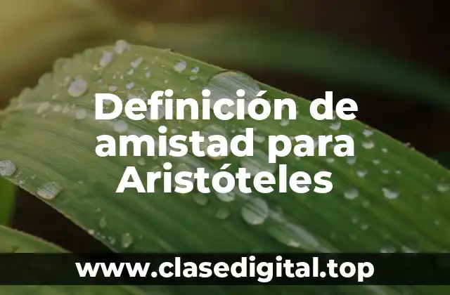 Definición de amistad para Aristóteles