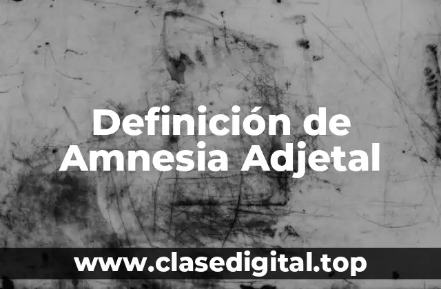 Definición de Amnesia Adjetal