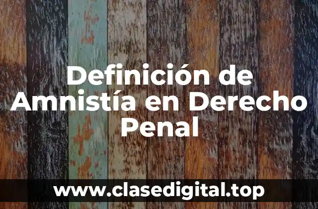 Definición Técnica de Amnistía en Derecho Penal