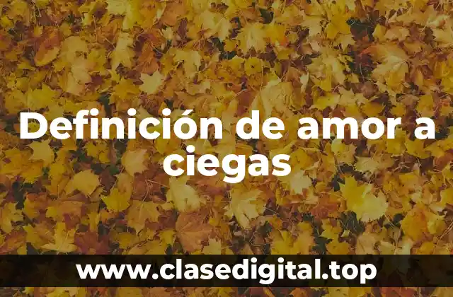 Definición de amor a ciegas