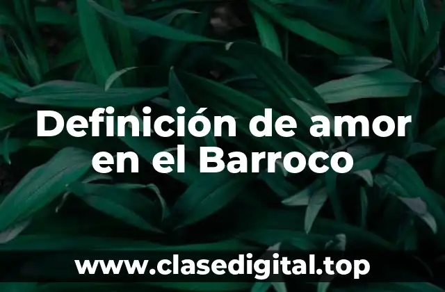 Definición de amor en el Barroco