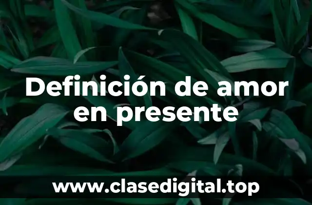 Definición de amor en presente
