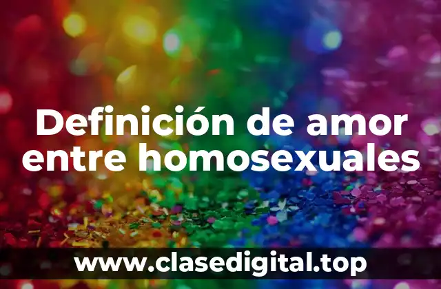 📗 Definición técnica de amor entre homosexuales