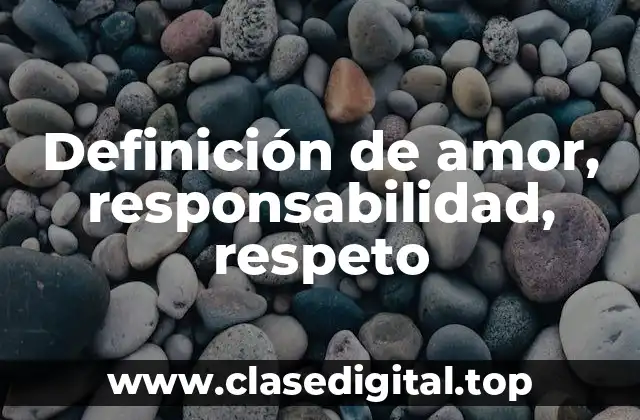 Definición de amor, responsabilidad, respeto