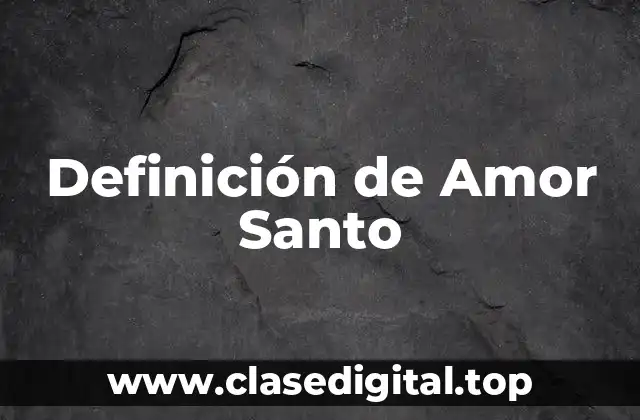Definición de Amor Santo
