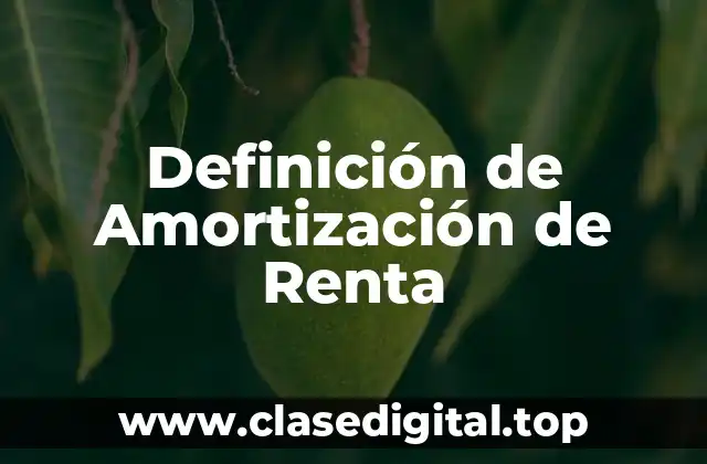 Definición de Amortización de Renta