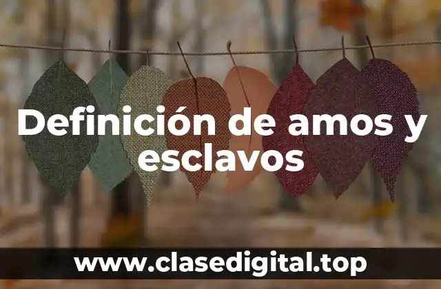 Definición de amos y esclavos