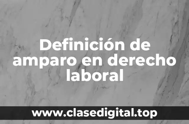 Definición de amparo en derecho laboral