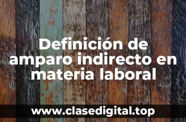 Definición de amparo indirecto en materia laboral