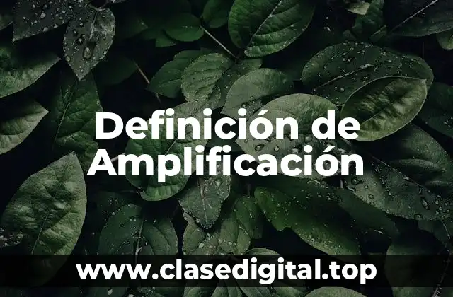 Definición de Amplificación