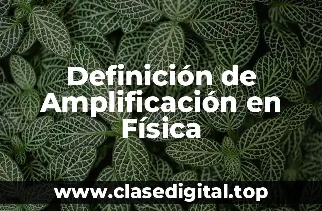 Definición de Amplificación en Física