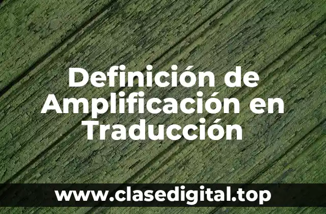 Definición de Amplificación en Traducción