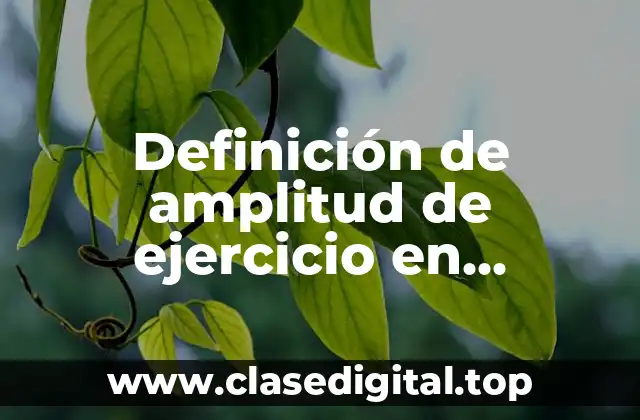 Definición técnica de amplitud de ejercicio en administración