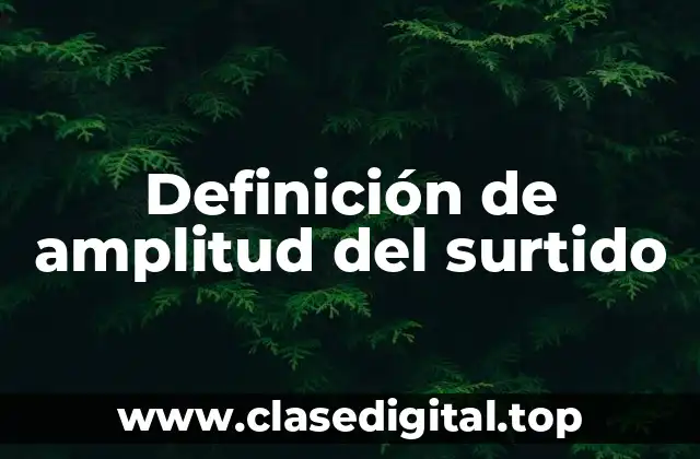 Definición de amplitud del surtido